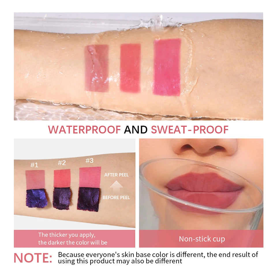 Peel Off Waterproof Pink Lip Stain – Long Lasting & Transfer Proof
