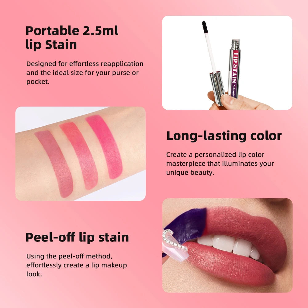 Peel Off Waterproof Pink Lip Stain – Long Lasting & Transfer Proof