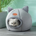 Winter Cozy Cat Bed – Deep Sleep Tent Nest for Small Pets