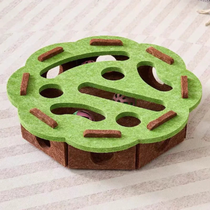 Interactive Cat Maze Puzzle Toy – Bell Ball Dig Hole Box