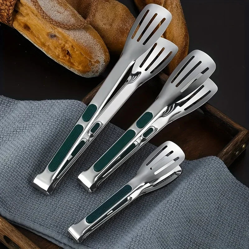 Non-Slip Stainless Steel Food Tongs – Kitchen & BBQ Clip