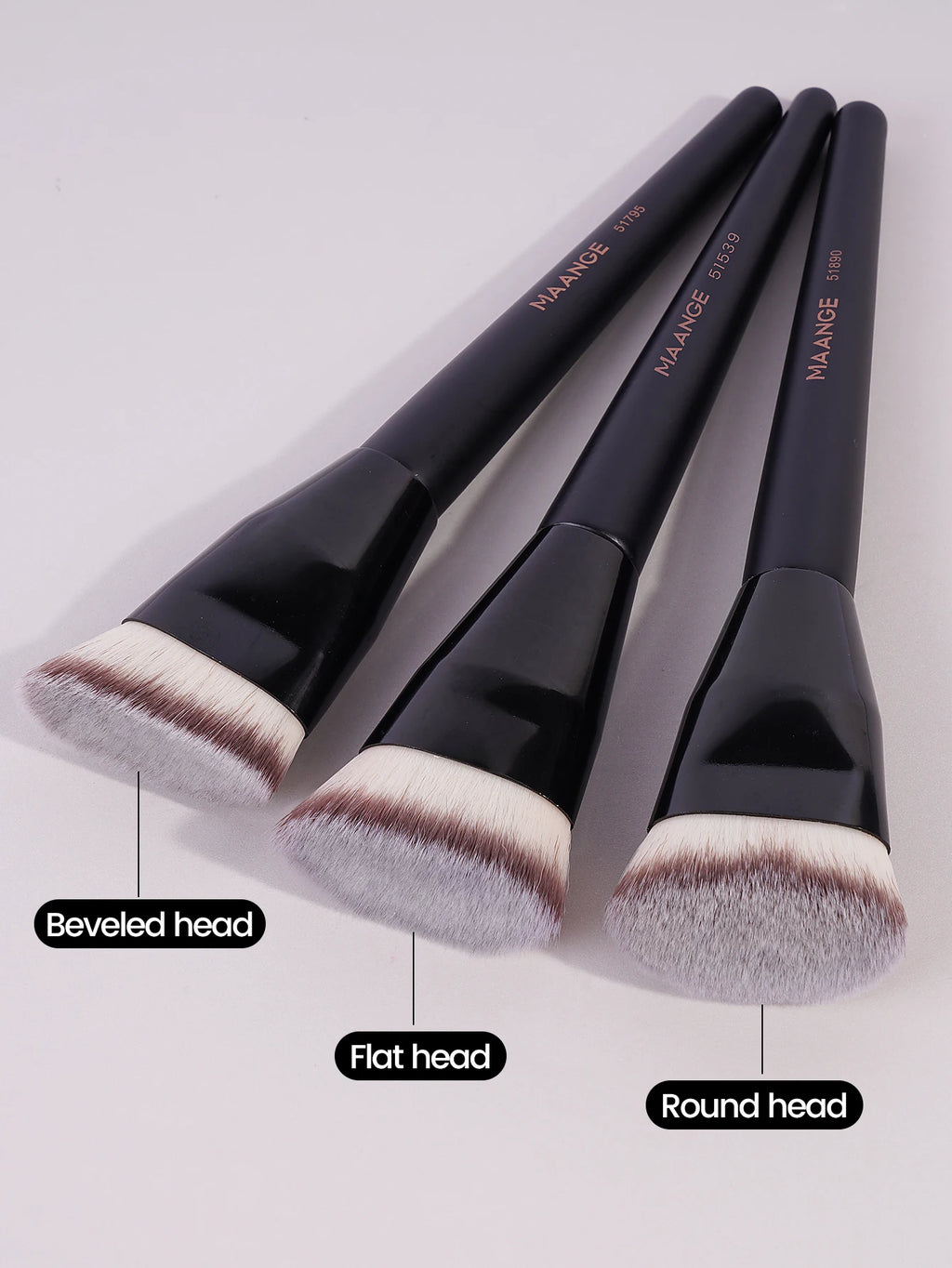 MAANGE 3pcs Makeup Brush Set – Soft Bristle Foundation Brushes with Box