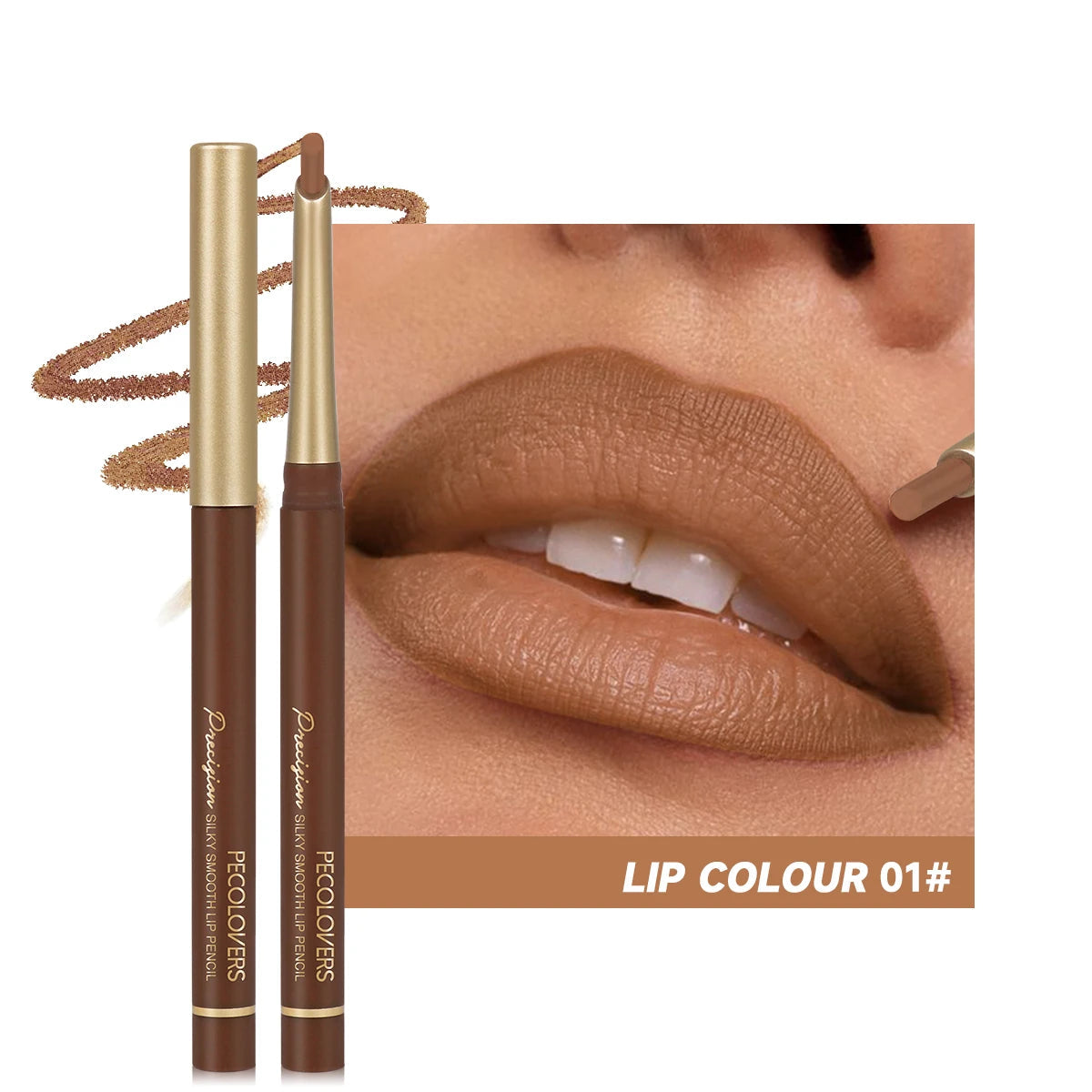Matte 6-Color Lip Liner Pencil Set – Nude Brown Lip Contour