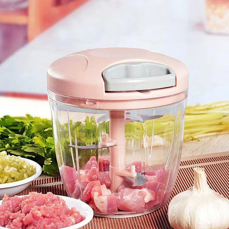 500/900ML Manual Meat Mincer & Garlic Chopper – Rotate Press Crusher