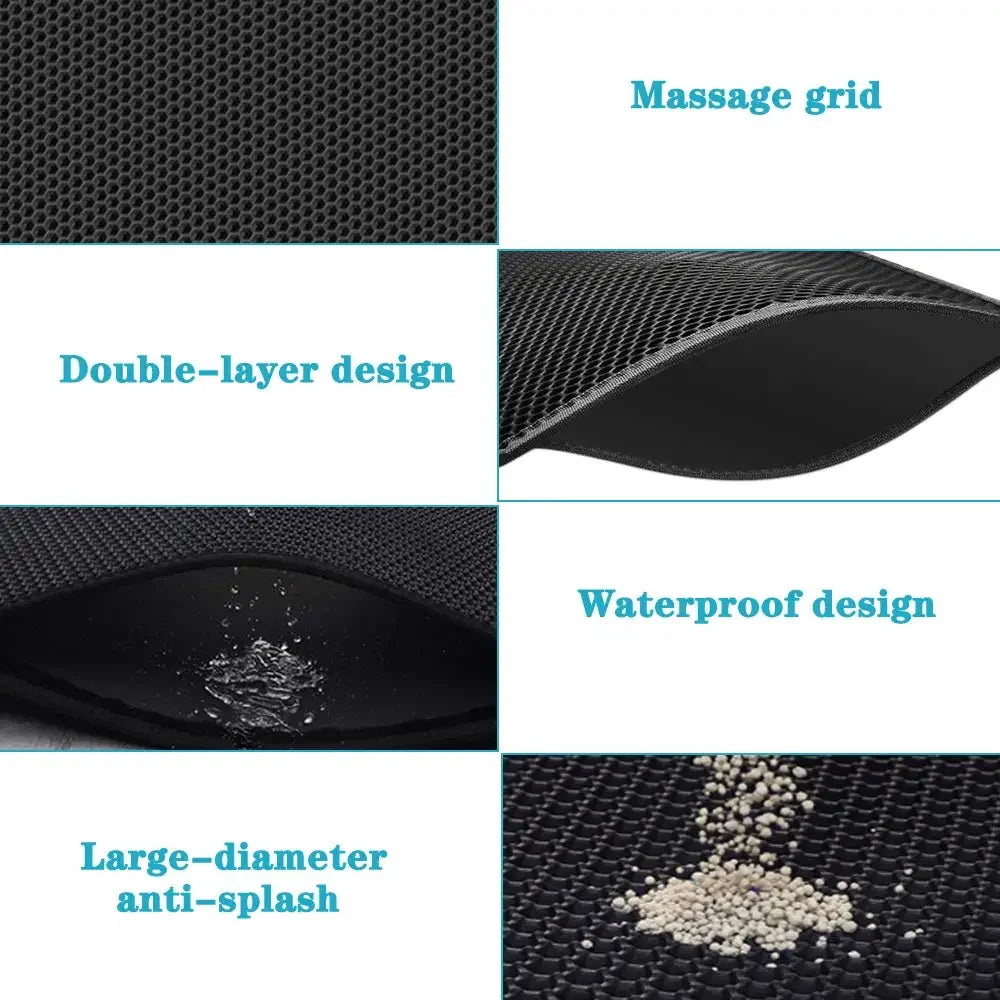 Double Layer Waterproof Cat Litter Mat – Non-Slip & Washable