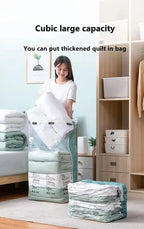 No-Pump Vacuum Storage Bags – Large Reusable Compression Bags