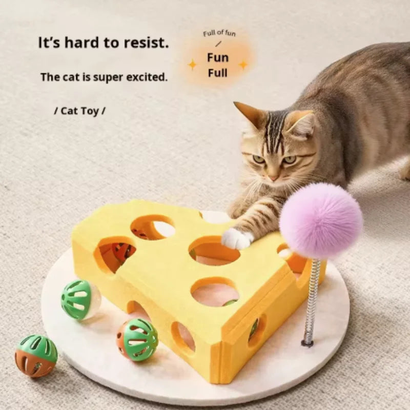 Interactive Cat Maze Puzzle Toy – Bell Ball Dig Hole Box
