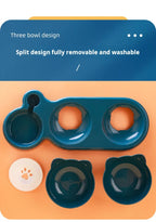 3-in-1 Tilted Pet Bowl Set – Gravity Water Feeder & Food Bowl