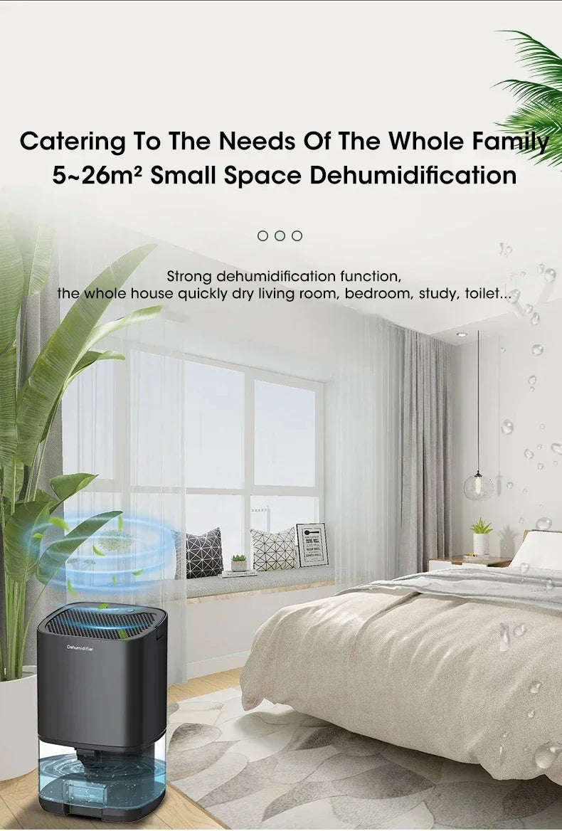 Mini Smart Dehumidifier – Silent Moisture Absorption for Home