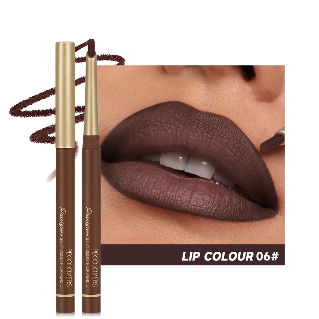 Matte 6-Color Lip Liner Pencil Set – Nude Brown Lip Contour