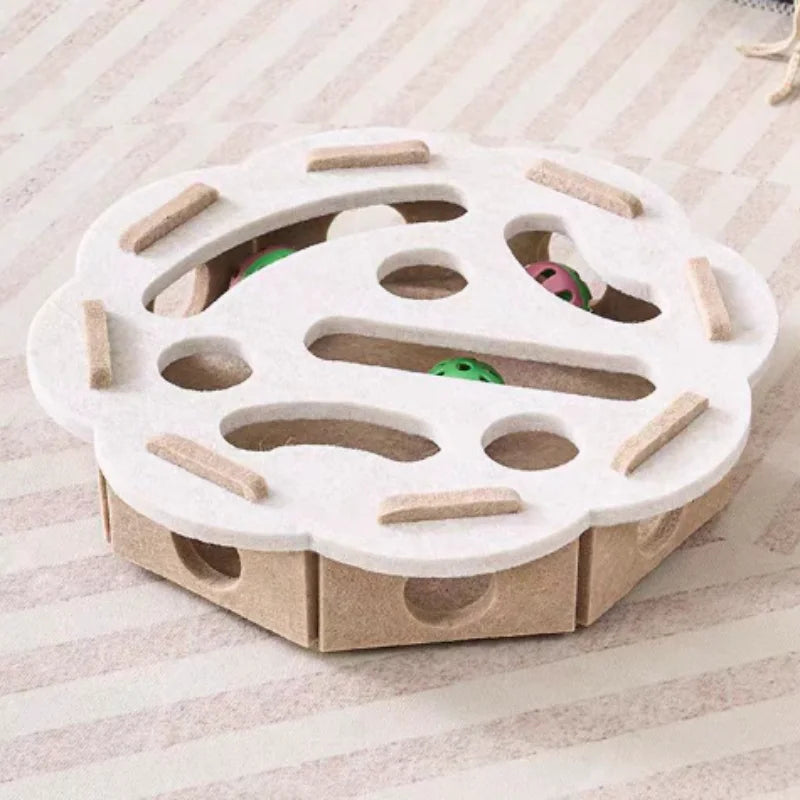Interactive Cat Maze Puzzle Toy – Bell Ball Dig Hole Box