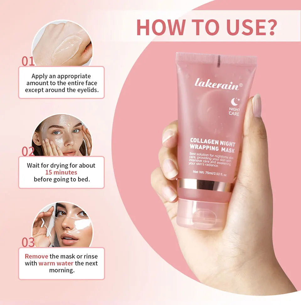 75ml Korean Collagen Overnight Wrapping Peel-Off Mask – Deep Hydration Night Care