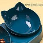 3-in-1 Tilted Pet Bowl Set – Gravity Water Feeder & Food Bowl