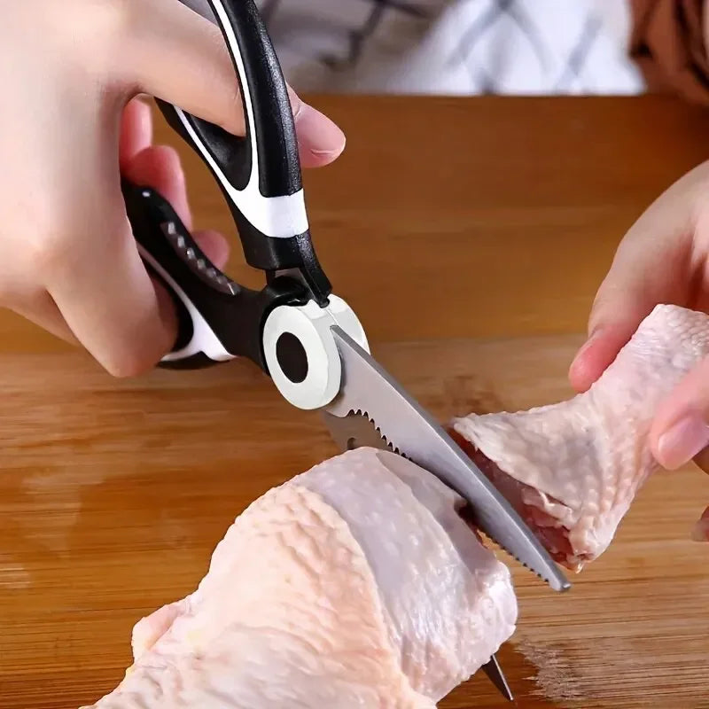Multifunctional Kitchen Scissors – Stainless Steel Meat & Fish Cutter