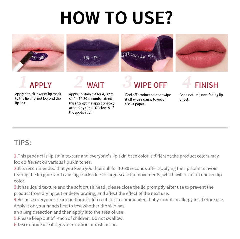 Peel Off Waterproof Pink Lip Stain – Long Lasting & Transfer Proof