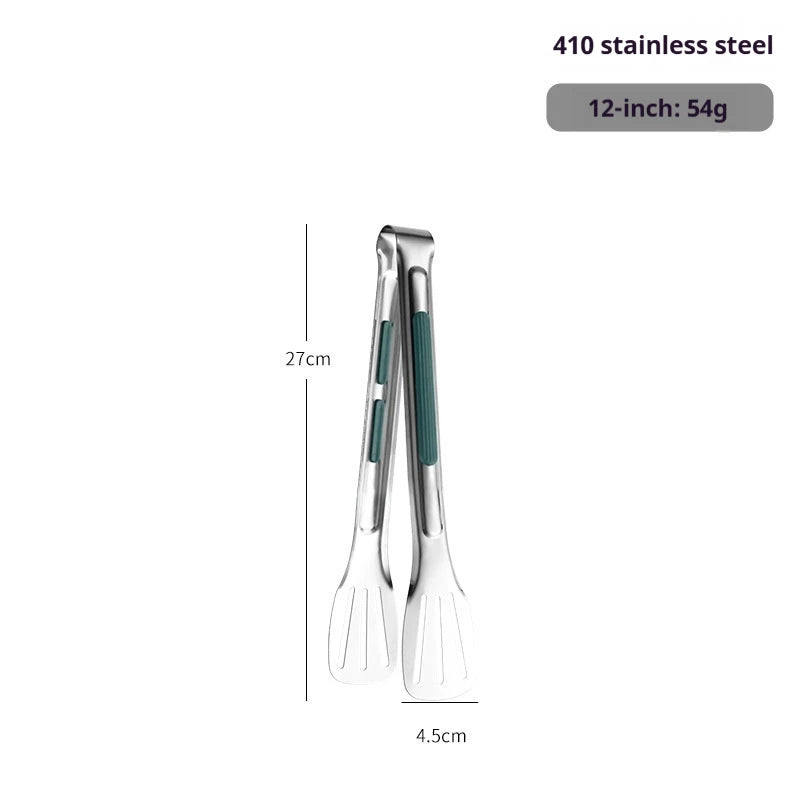 Non-Slip Stainless Steel Food Tongs – Kitchen & BBQ Clip