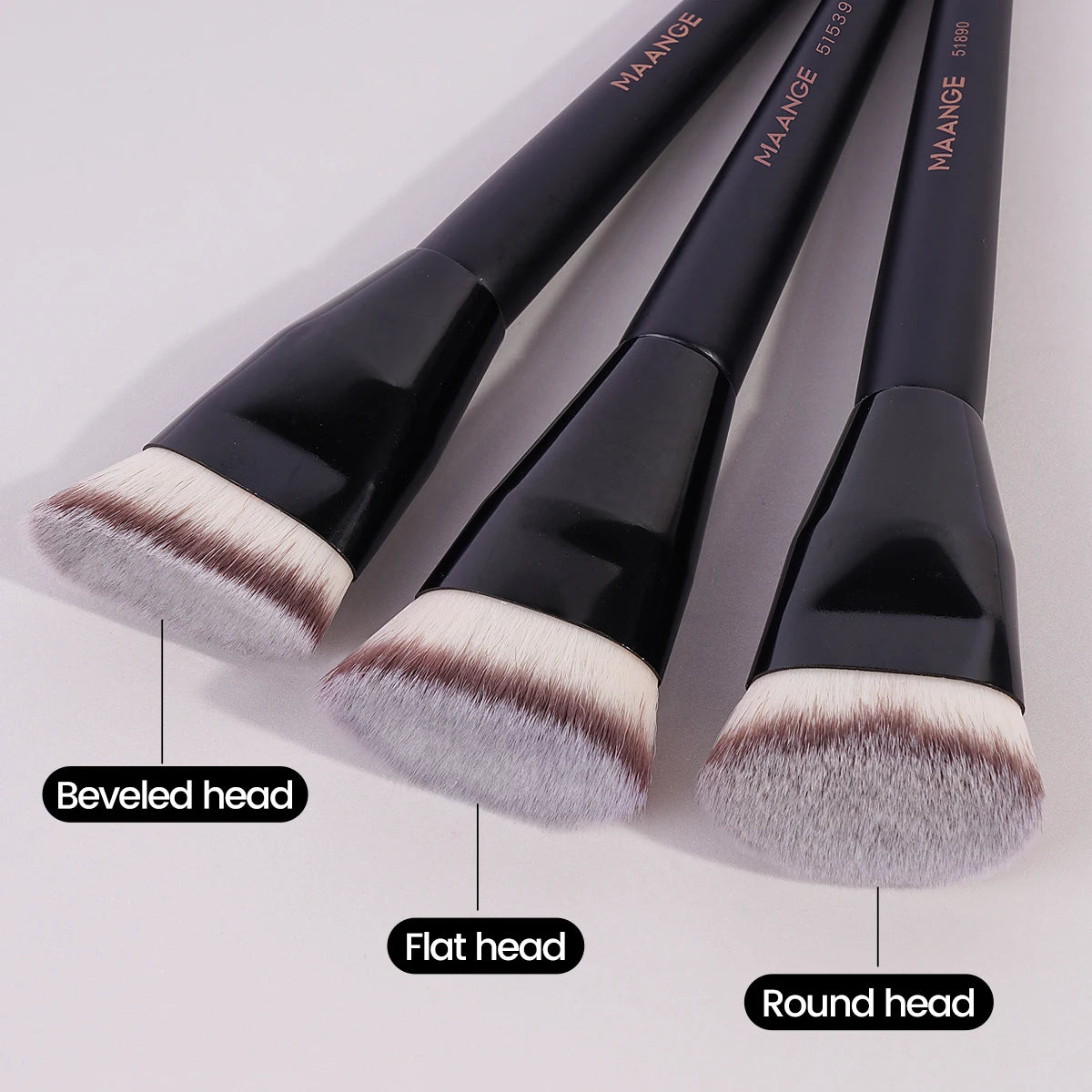 MAANGE 3pcs Makeup Brush Set – Soft Bristle Foundation Brushes with Box