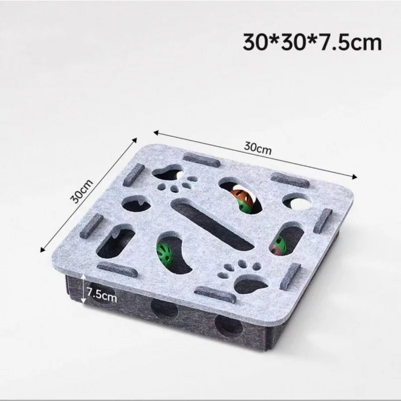 Interactive Cat Maze Puzzle Toy – Bell Ball Dig Hole Box