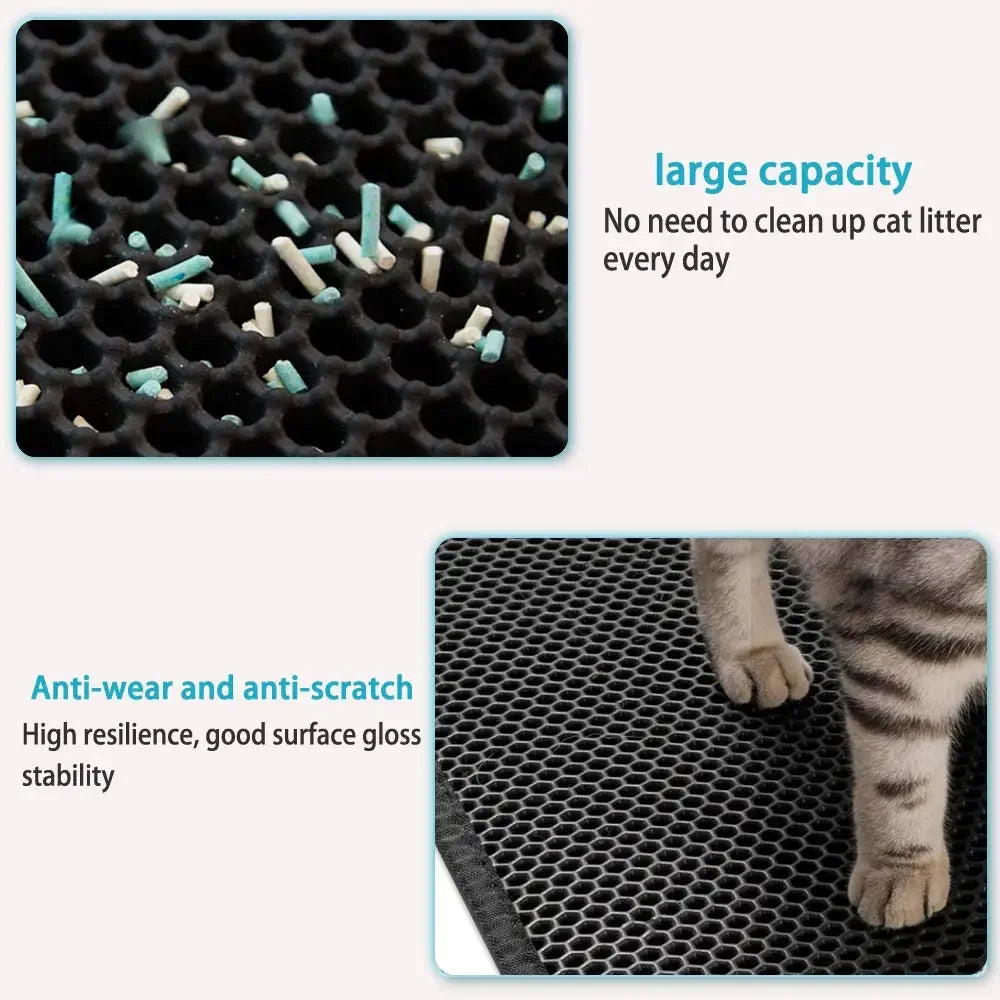 Double Layer Waterproof Cat Litter Mat – Non-Slip & Washable