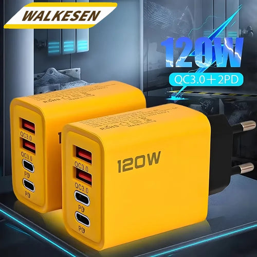 120W 4-Port USB Type-C Fast Wall Charger