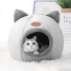 Winter Cozy Cat Bed – Deep Sleep Tent Nest for Small Pets