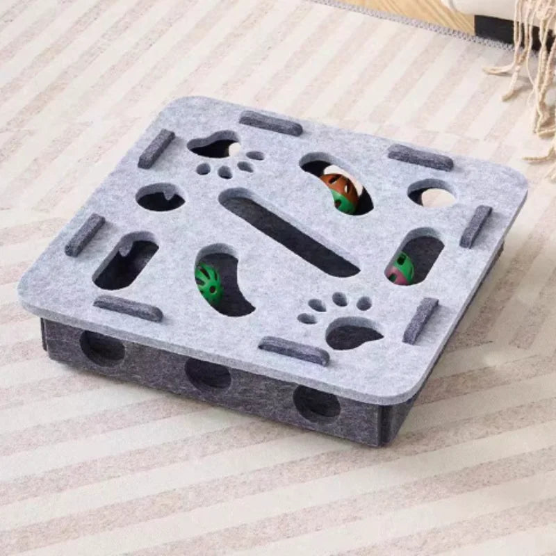 Interactive Cat Maze Puzzle Toy – Bell Ball Dig Hole Box