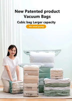 No-Pump Vacuum Storage Bags – Large Reusable Compression Bags