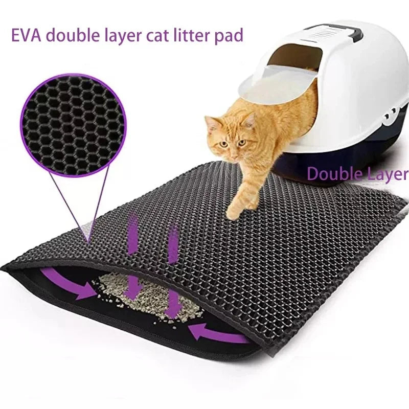 Double Layer Waterproof Cat Litter Mat – Non-Slip & Washable