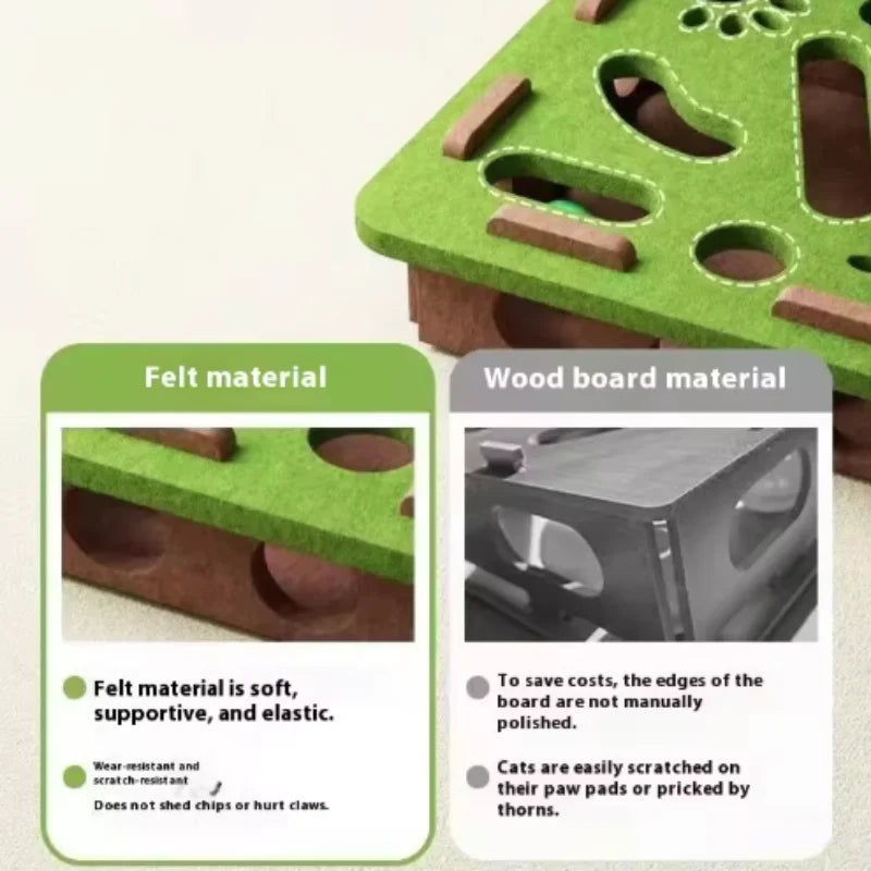 Interactive Cat Maze Puzzle Toy – Bell Ball Dig Hole Box