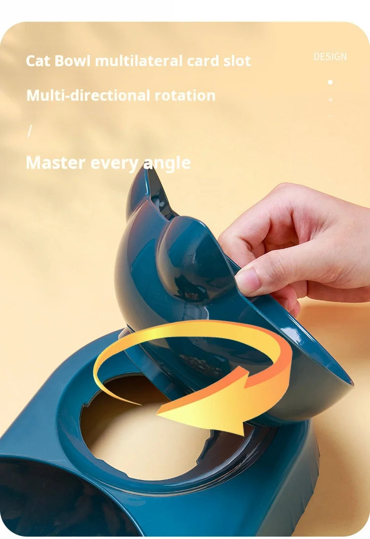 3-in-1 Tilted Pet Bowl Set – Gravity Water Feeder & Food Bowl