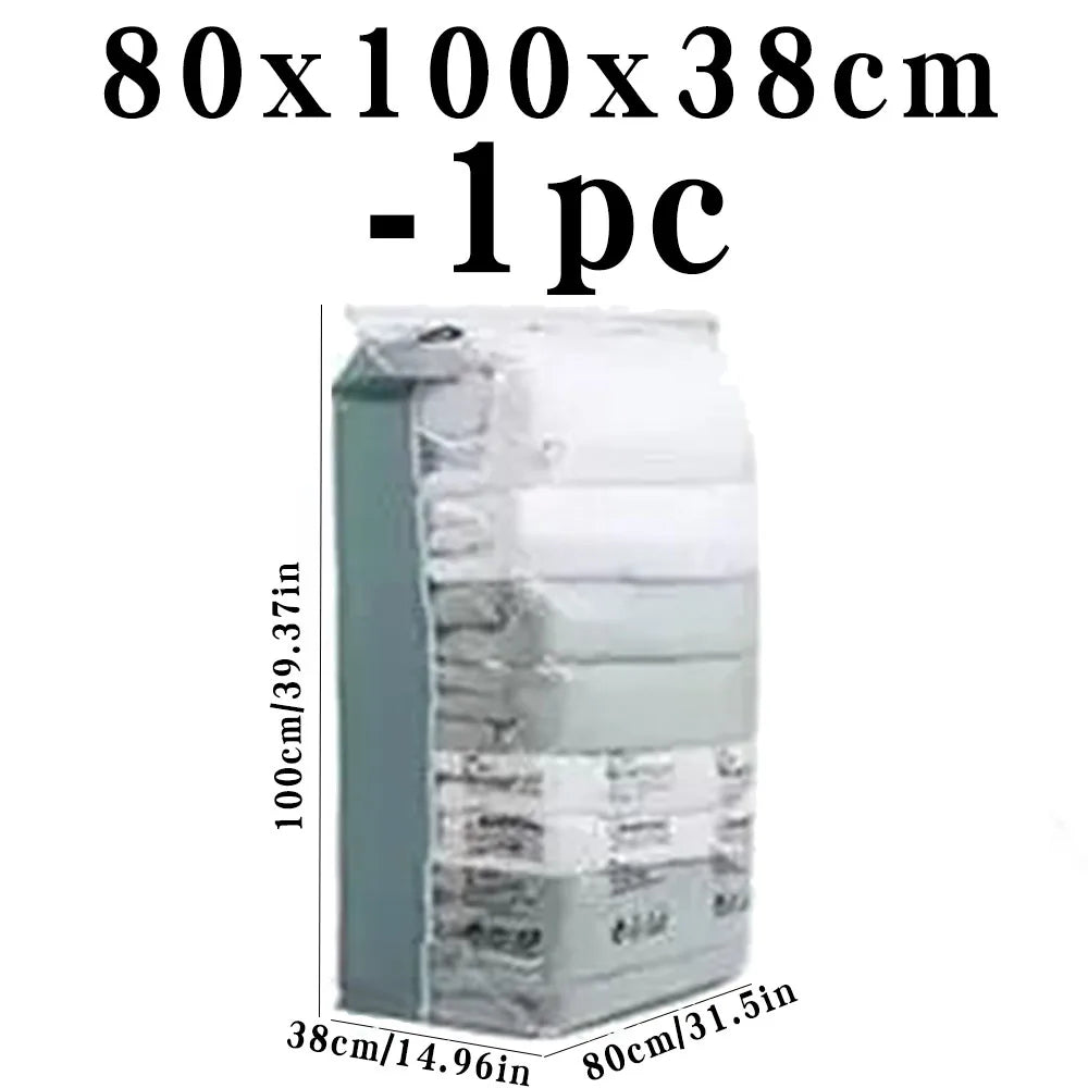 No-Pump Vacuum Storage Bags – Large Reusable Compression Bags