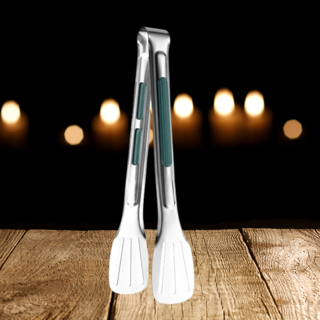 Non-Slip Stainless Steel Food Tongs – Kitchen & BBQ Clip