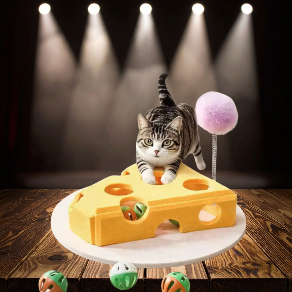 Interactive Cat Maze Puzzle Toy – Bell Ball Dig Hole Box